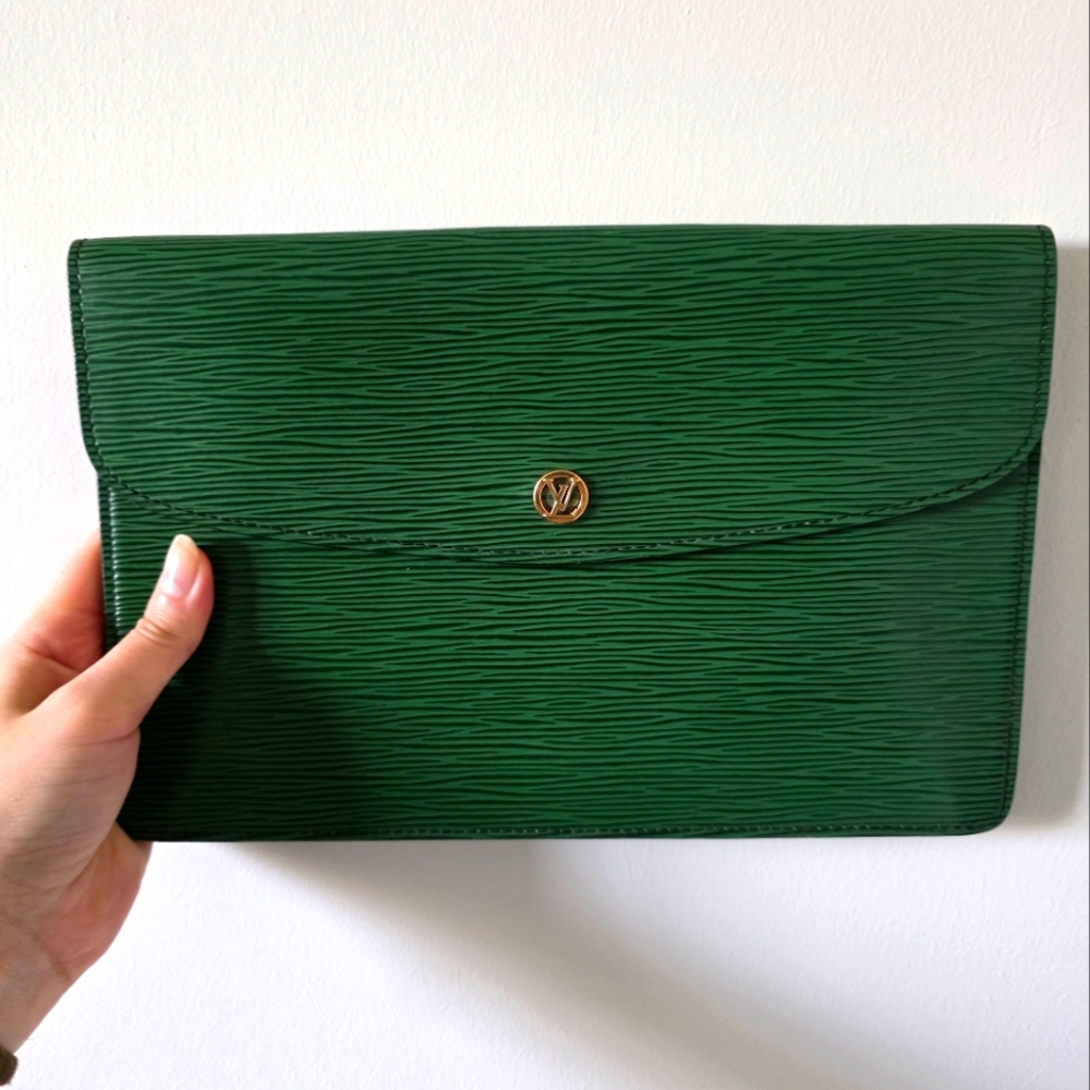 Louis Vuitton Green Epi Bag/Clutch